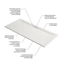 Mira Flight Level Safe Anti-Slip White Square Shower Tray 11 Mira Flight Level Safe Anti-Slip White Square Shower Tray -Shower Trays Shop Mira Flight Rect Antislip D1 460 1