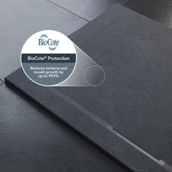 Mira Flight Level Slate Effect Square Shower Tray 10 Mira Flight Level Slate Effect Square Shower Tray -Shower Trays Shop Mira Flight Rect Slate Biocote 460 1