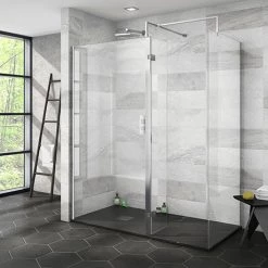 Nova 1600 x 800 Wet Room (inc. Screen, Side Panel + Return Panel with Slate Effect Tray)