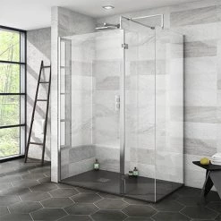 Nova 1400 x 800 Wet Room (inc. Screen, Side Panel + Return Panel with Slate Effect Tray)