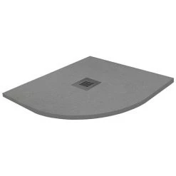 Imperia 800 x 800mm Graphite Slate Effect Quadrant Shower Tray + Graphite Waste