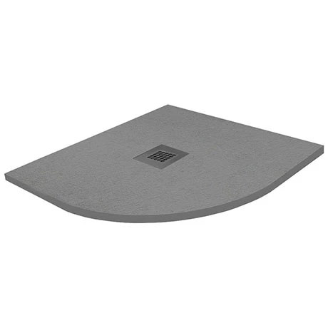 Imperia 800 x 800mm Graphite Slate Effect Quadrant Shower Tray + Graphite Waste 3 Imperia 800 x 800mm Graphite Slate Effect Quadrant Shower Tray + Graphite Waste