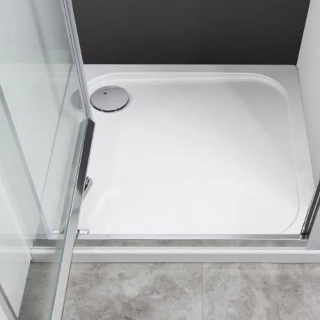Crosswater Offset Quadrant 45mm Low Level Stone Resin Shower Tray with Waste - Left Hand - Various Size Options 4 Crosswater Offset Quadrant 45mm Low Level Stone Resin Shower Tray with Waste - Left Hand - Various Size Options - Image 2