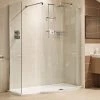 Roman Lumin8 1450mm Colossus Curved Wetroom Shower Panel With Side Panel 2 Roman Lumin8 1450mm Colossus Curved Wetroom Shower Panel With Side Panel -Shower Trays Shop V8CG213S P