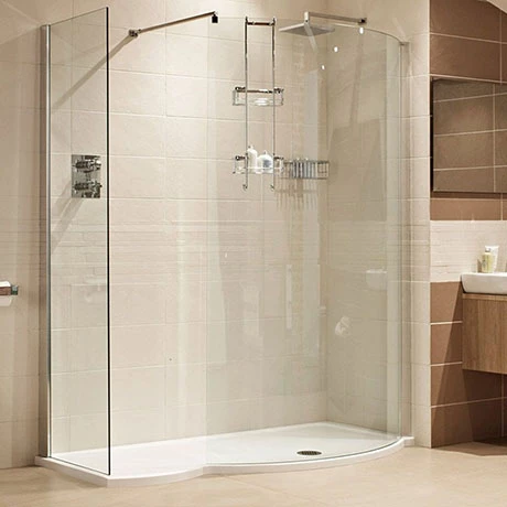 Roman Lumin8 1450mm Colossus Curved Wetroom Shower Panel With Side Panel 3 Roman Lumin8 1450mm Colossus Curved Wetroom Shower Panel With Side Panel