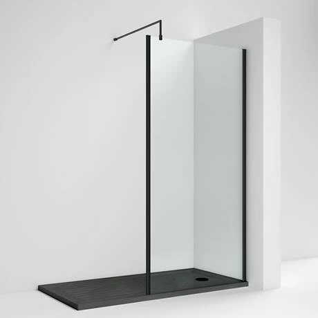 Venice Matt Black Outer Framed 8mm Wetroom Screen with Support Arm (1950mm High) - Various Sizes 6 Venice Matt Black Outer Framed 8mm Wetroom Screen with Support Arm (1950mm High) - Various Sizes - Image 4