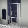 Milton White LH Front Access Half Height Bi-Fold Shower Door -Shower Trays Shop VP16LH WHT 1000 P