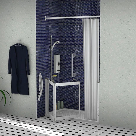 Milton White LH Front Access Half Height Bi-Fold Shower Door 3 Milton White LH Front Access Half Height Bi-Fold Shower Door