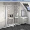 Milton Silver RH Front Access Half Height Bi-Fold Shower Door Hinged from Fixed Panel -Shower Trays Shop VP25RH SIL 1000 P