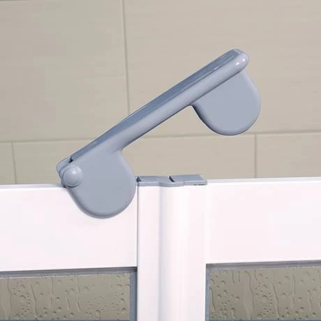 Milton White LH Corner Access Half Height Twin Bi-Fold Shower Doors with Fixed Panel 5 Milton White LH Corner Access Half Height Twin Bi-Fold Shower Doors with Fixed Panel - Image 3