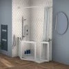 Milton White LH Corner Access Half Height Twin Bi-Fold Shower Doors -Shower Trays Shop VP3LH WHT P