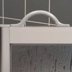 Milton Silver LH Corner Access Half Height Twin Bi-Fold Shower Doors with Fixed Panel -Shower Trays Shop VP3RH SIL 10X10 D3 460 13