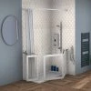 Milton White RH Corner Access Half Height Twin Bi-Fold Shower Doors -Shower Trays Shop VP3RH WHT P