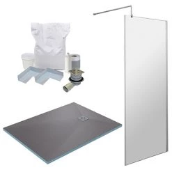 Shower Trays Shop 22 1200 x 900 Wet Room Pack - Chrome