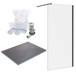 Arezzo 1200 x 900 Wet Room Pack - Matt Black