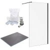 Arezzo 1400 x 900 Wet Room Pack - Matt Black 1 Arezzo 1400 x 900 Wet Room Pack - Matt Black -Shower Trays Shop WRP149B np