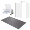 1600 x 900 Wet Room Enclosure Pack - Chrome -Shower Trays Shop WRP169E p