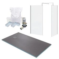 Shower Trays Shop 36 1600 x 900 Wet Room Enclosure Pack - Chrome