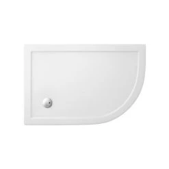 Zamori - 35mm Offset Quadrant Anti-Bacterial Shower Tray - Right Hand