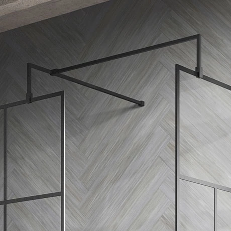 2 x Hudson Reed Matt Black Square Fixed Wet Room Support Arms for 8mm Glass 3 2 x Hudson Reed Matt Black Square Fixed Wet Room Support Arms for 8mm Glass